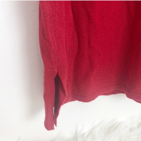 red long sleeve two pocket tunic sweater medium - Picture 5 of 6